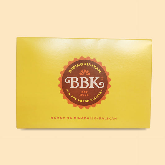 Bibingkinitan Box of 6 Orange BBK branded yellow packaging box featuring the classic BBK logo and tagline